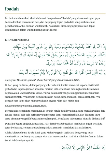 Contoh Naskah Ceramah Ibadah