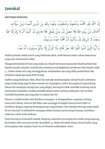 Contoh naskah ceramah tentang tawakal buatan AI Dakwah Generator